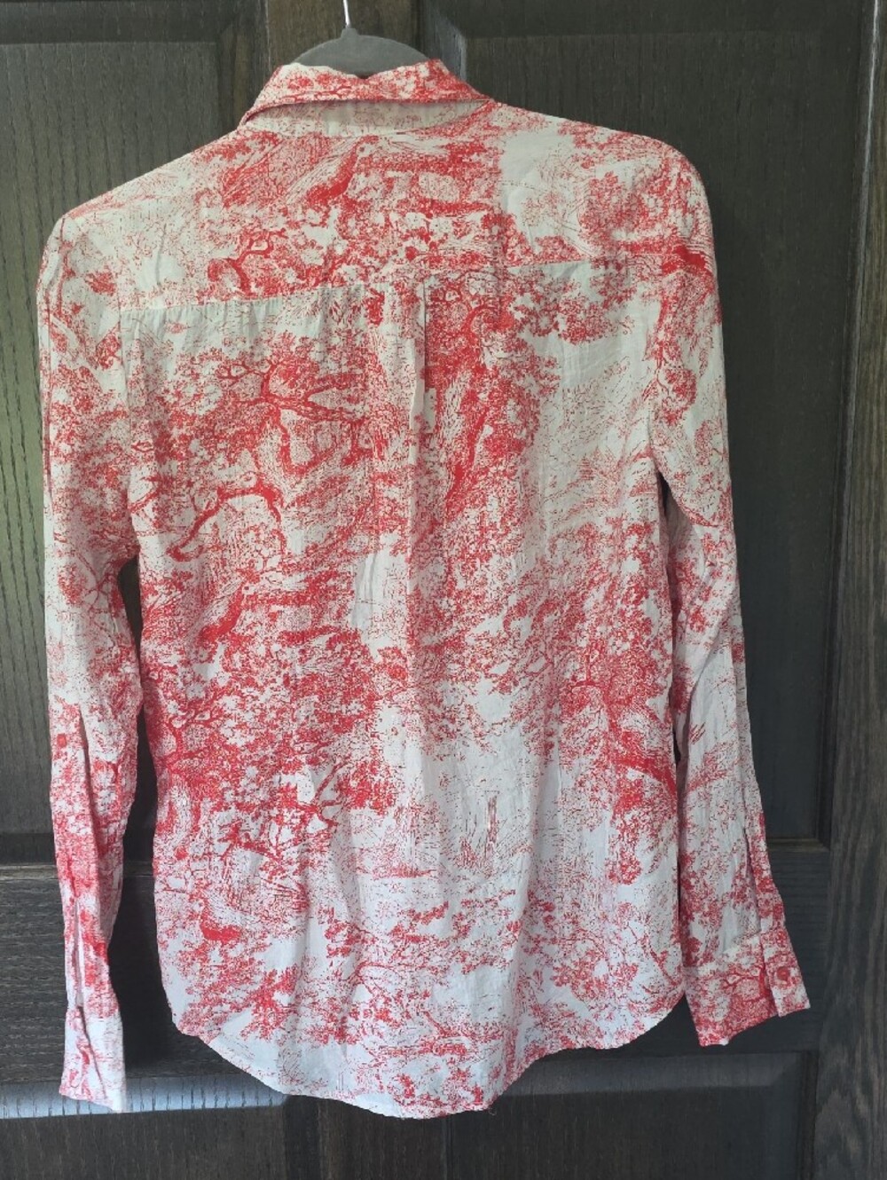 The Shirt by Rochelle Behrens Red and White Printed Button-Down Shirt - Picture 3 of 3